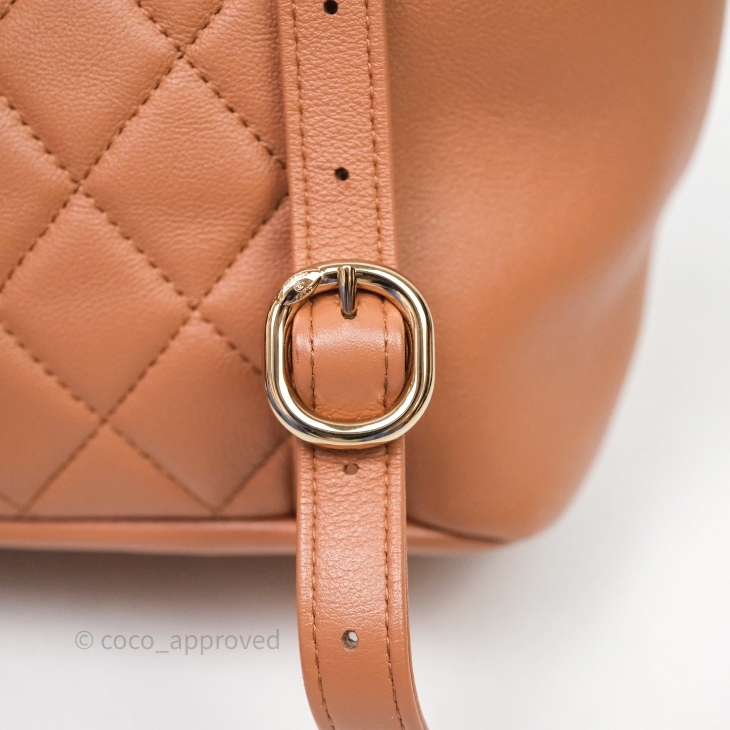 Chanel Small Duma Drawstring Backpack Camel Calfskin