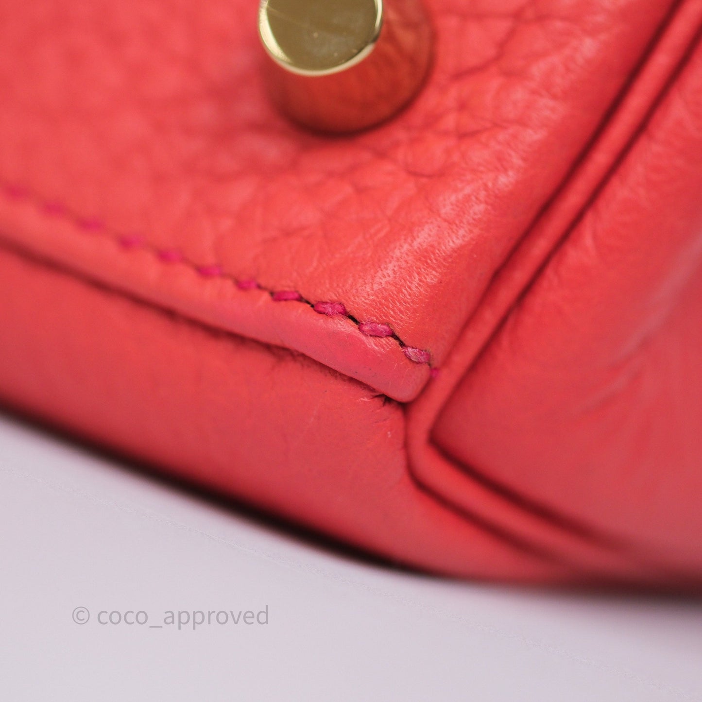Hermès Kelly 28 Rose Jaipur Retourne Togo Gold Hardware