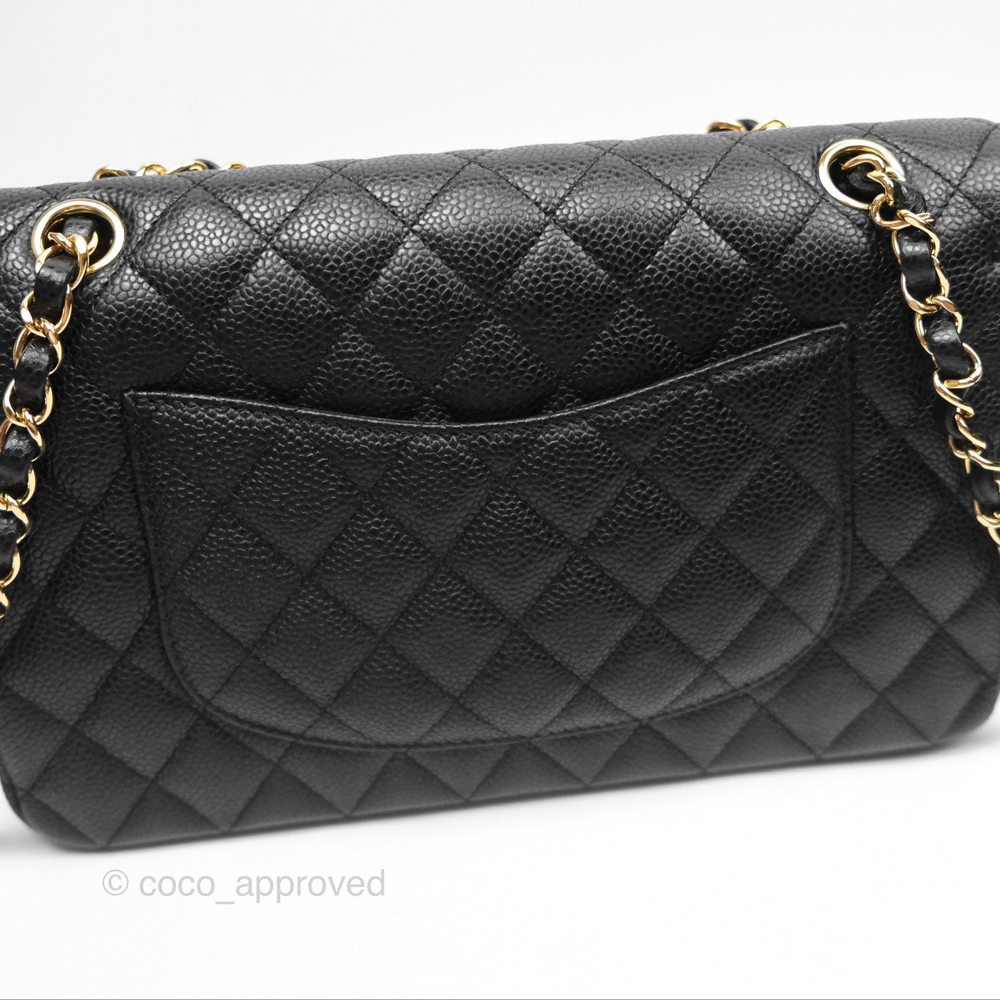 Chanel Classic M/L Medium Flap Quilted Black Caviar Gold Hardware