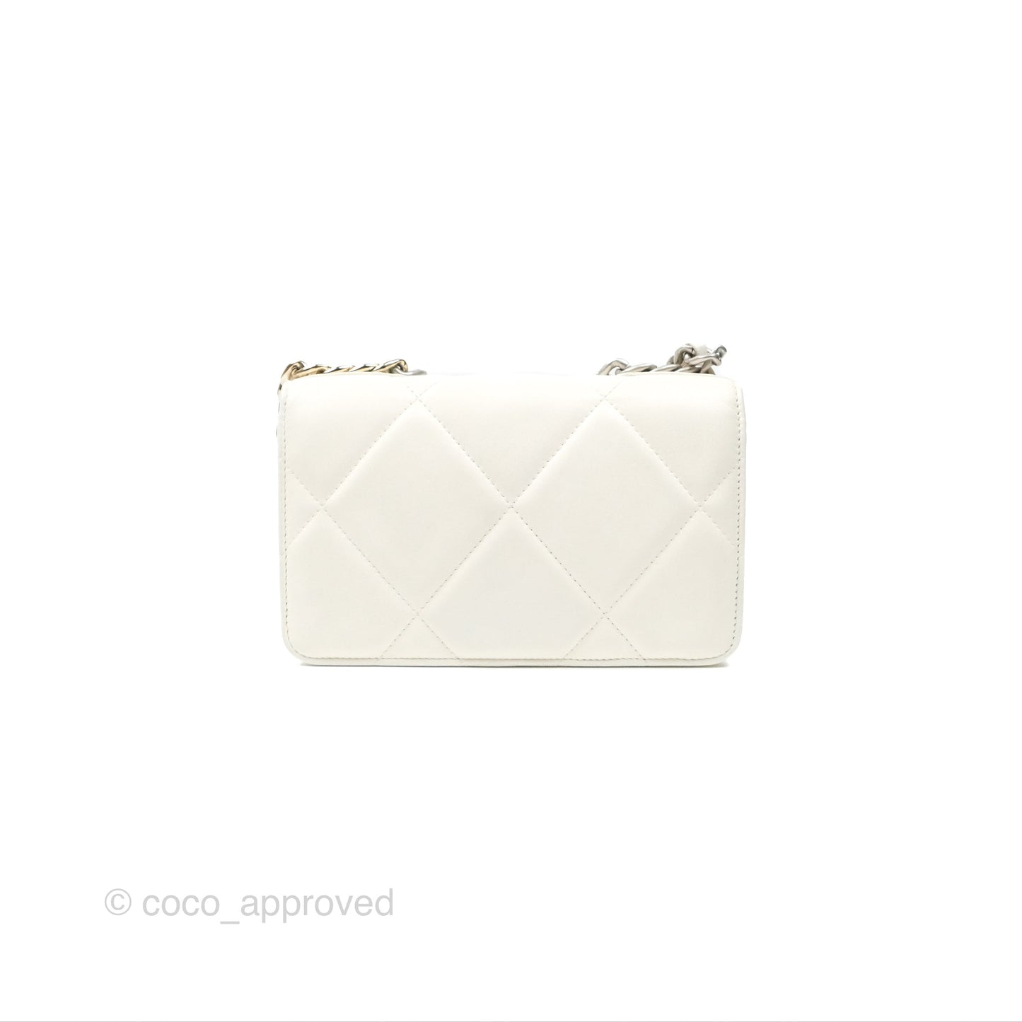 Chanel 19 Wallet on Chain WOC White Mixed Hardware