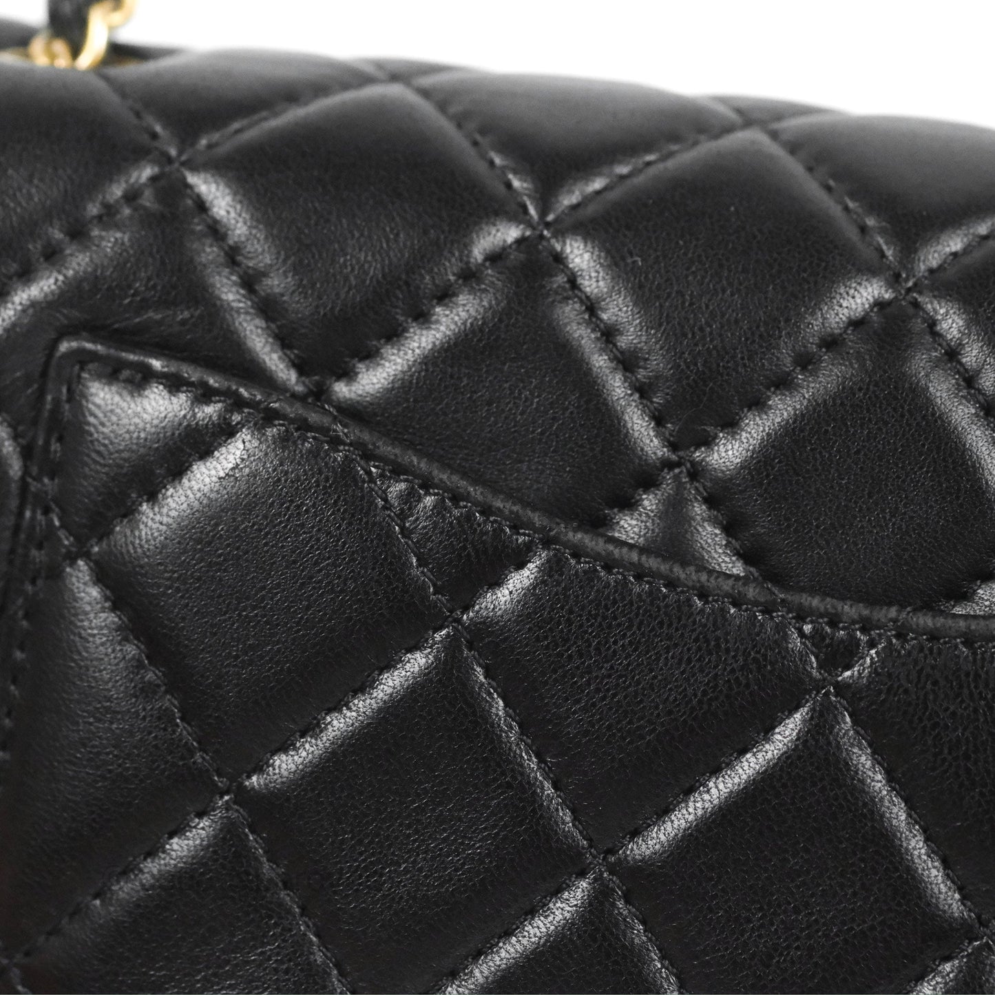 Chanel Mini Rectangular Pearl Crush Black Lambskin Aged Gold Hardware