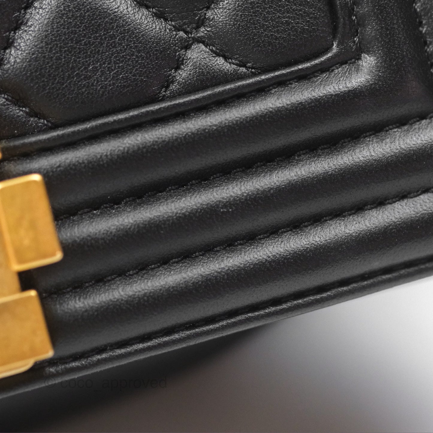 Chanel Small Boy Black Lambskin Aged Gold Hardware
