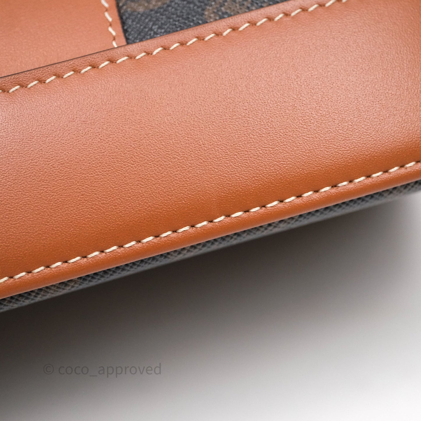 Celine Small Bucket Triomphe Canvas Tan Calfskin