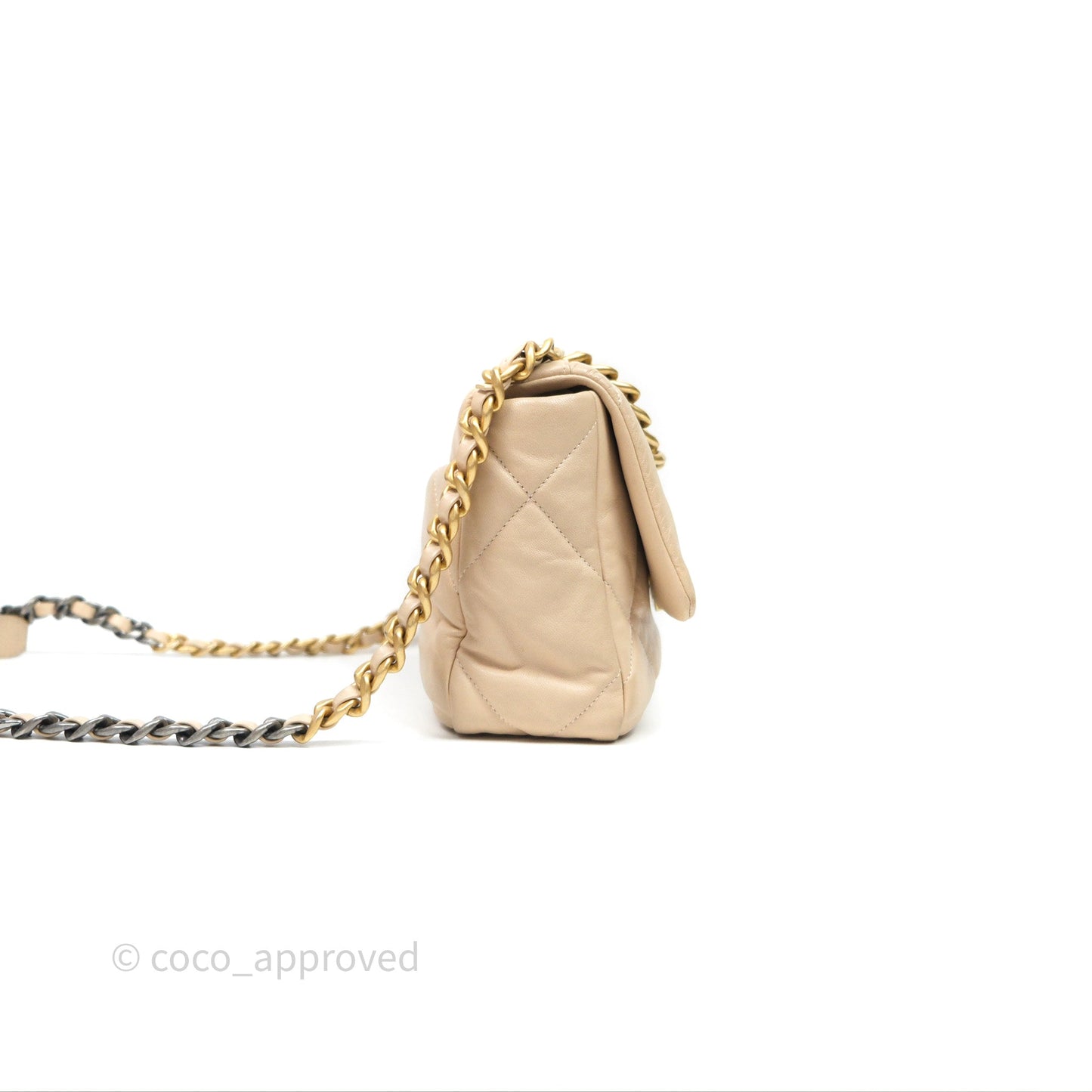 Chanel 19 Small Beige Mixed Hardware