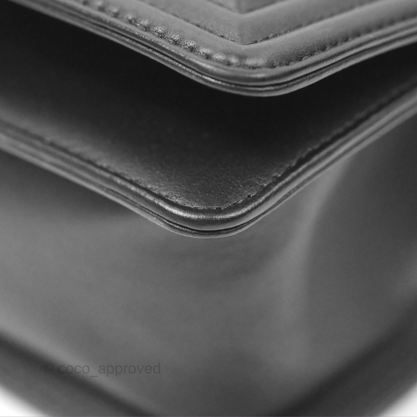 Chanel Small Boy Black Calfskin Ruthenium Hardware