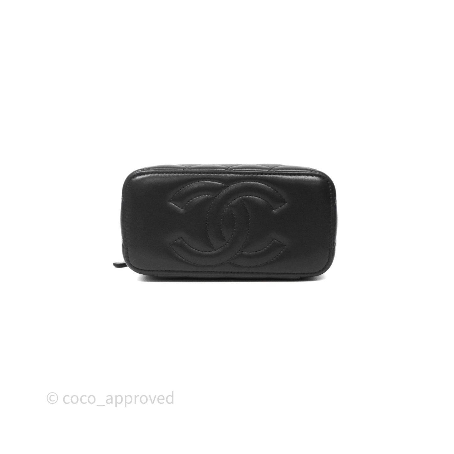 Chanel Trendy CC Vanity Rectangular Top Handle Dark Grey Lambskin Gold Hardware