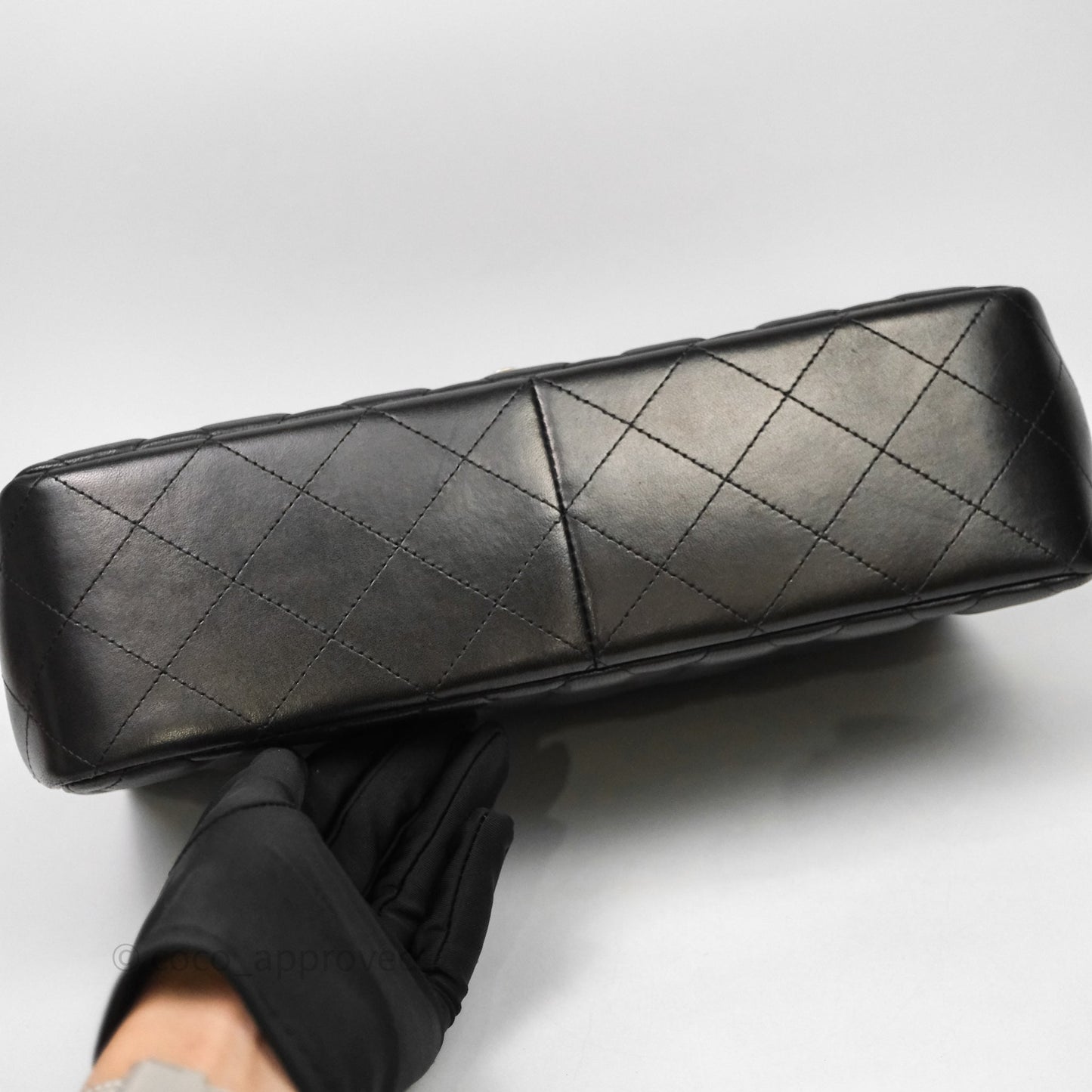 Chanel Jumbo Double Flap Quilted Black Lambskin Gold Hardware⁣⁣