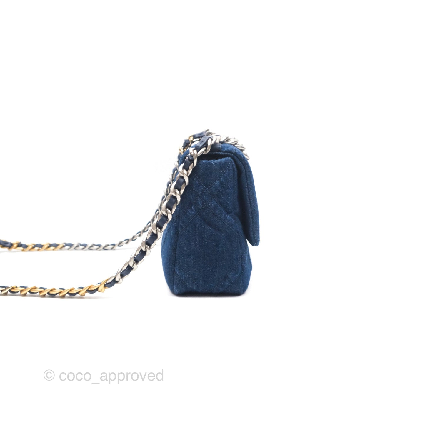 Chanel 19 Small Denim Fabric Mixed Hardware 22P