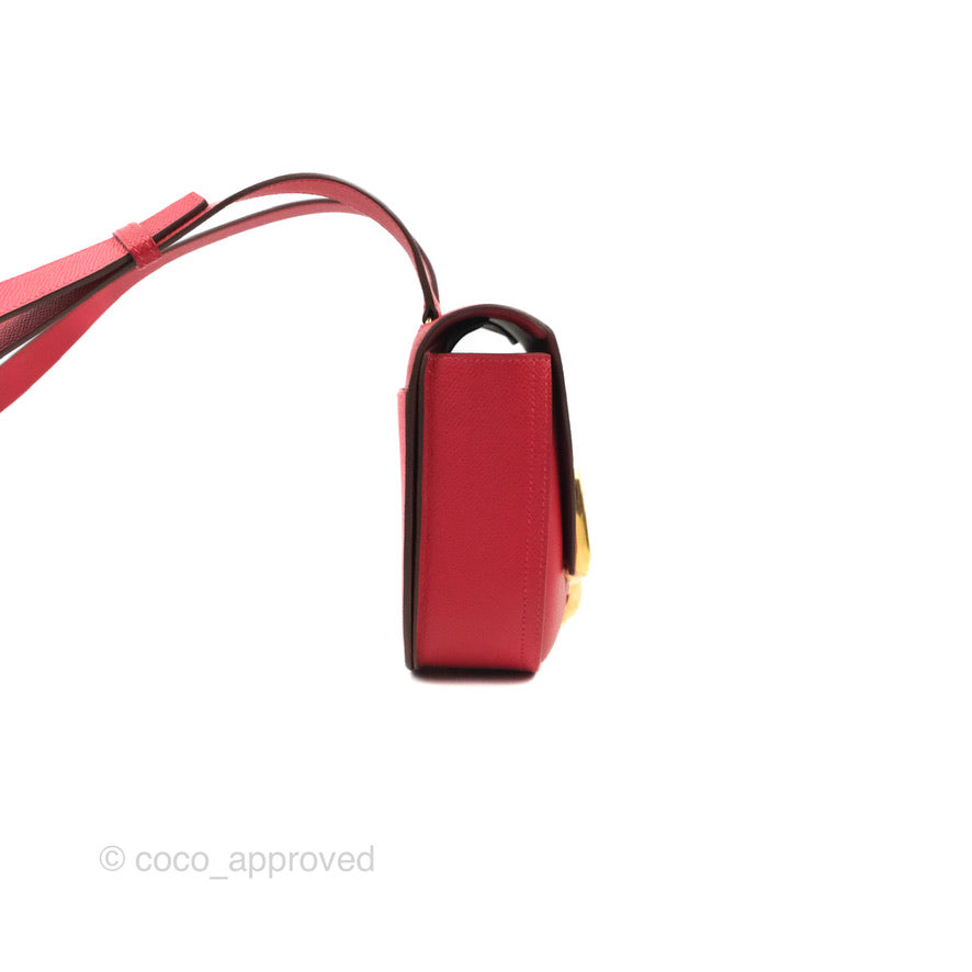 Hermès Della Cavalleria Mini Bag Rouge Piment Epsom Gold Hardware
