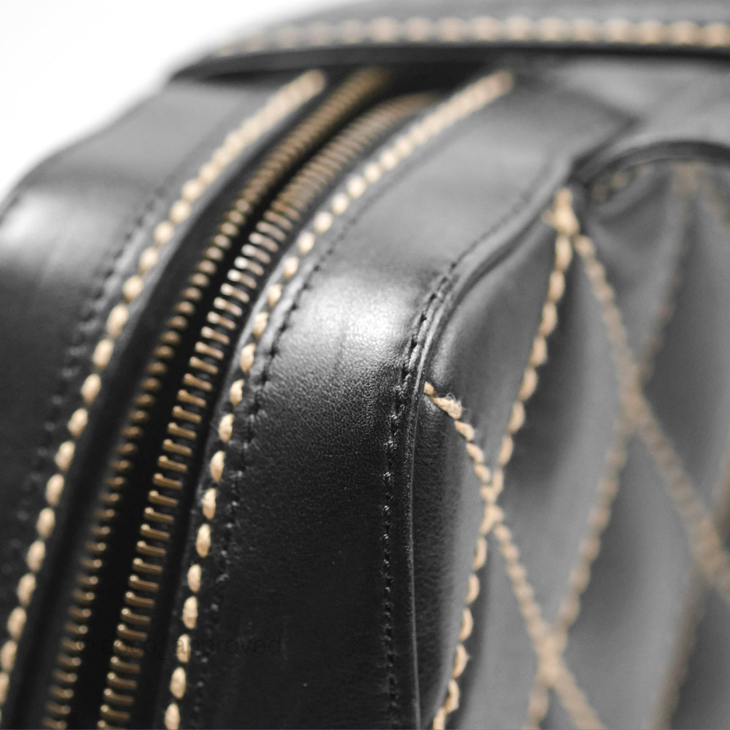 Chanel Vintage Wild Stitch Tote Bag Lambskin Black