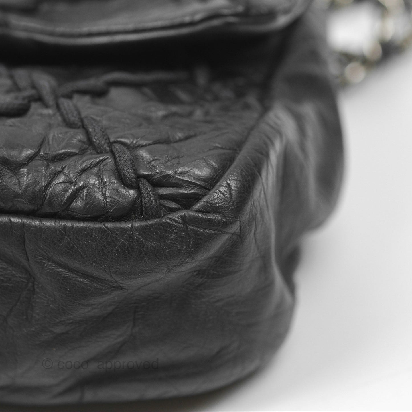 Chanel Large Flap Bag Dark Navy Silver Hardware