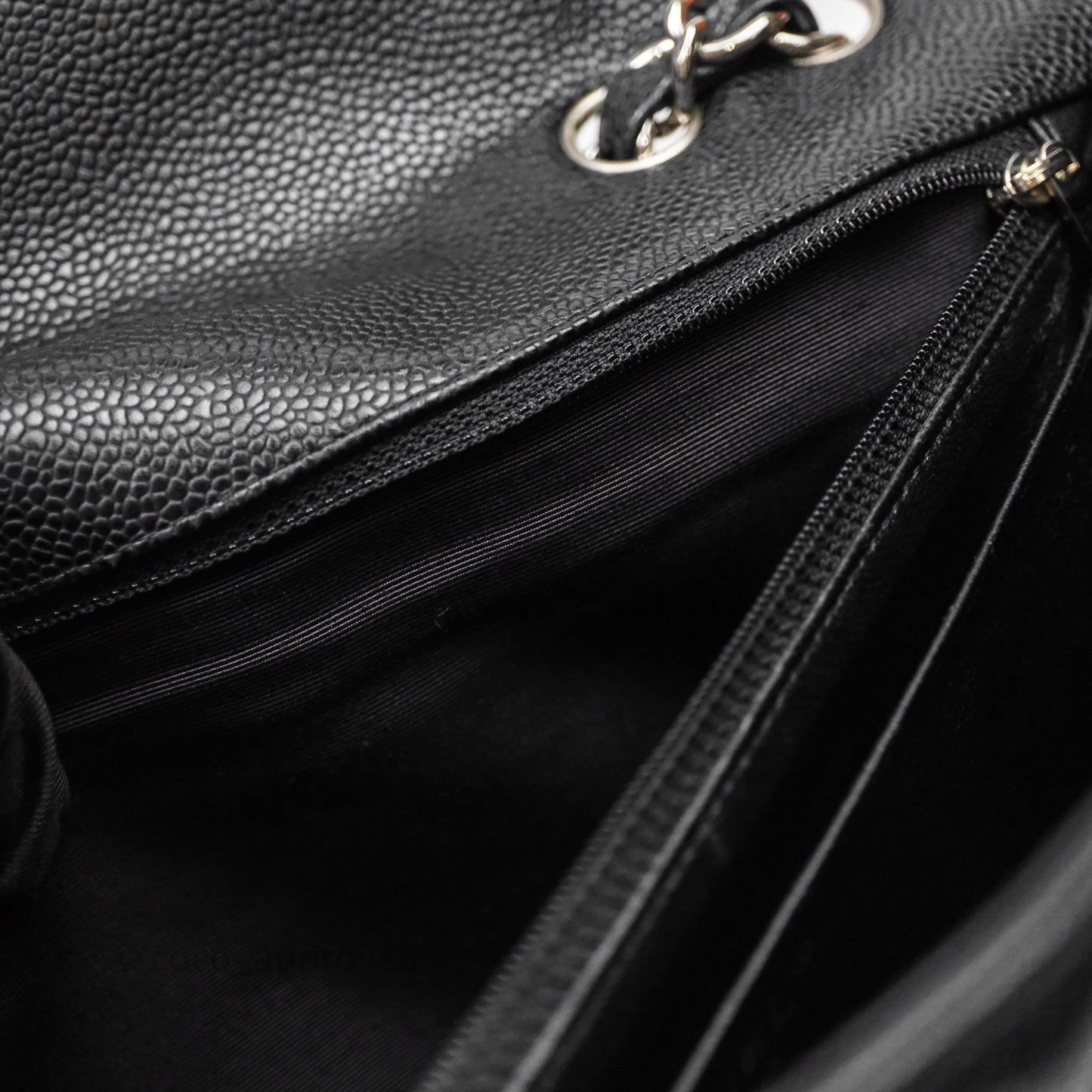 Chanel Jumbo Single Flap Black Caviar Silver Hardware