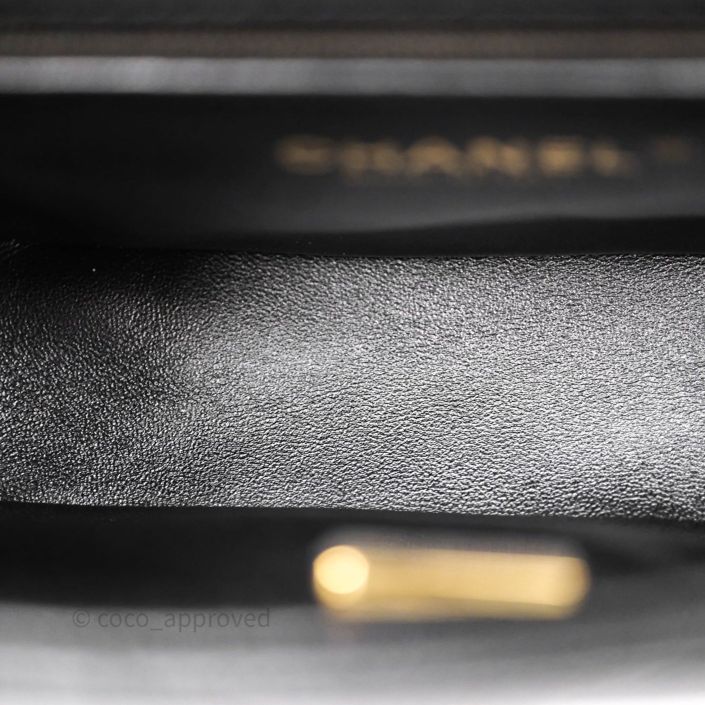 Chanel Mini Flap Bag Heart Adjustable Chain Black Caviar Aged Gold Hardware