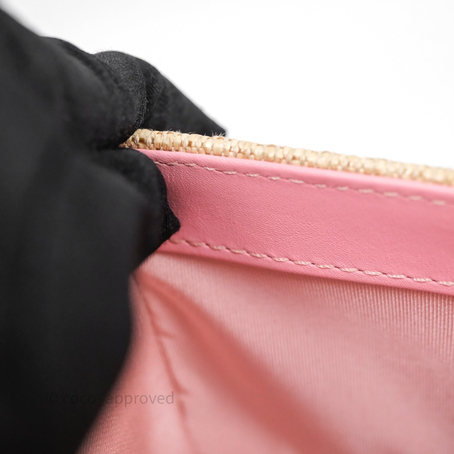 Chanel Small Boy Chevron Raffia Metallic Pink Aged Gold Hardware