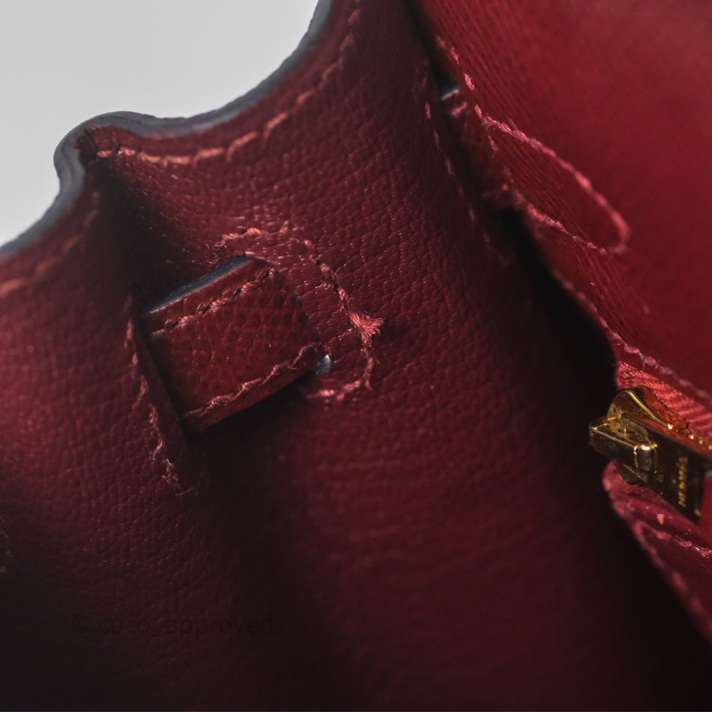 Hermès Sellier Kelly 25 Rouge H Epsom Gold Hardware
