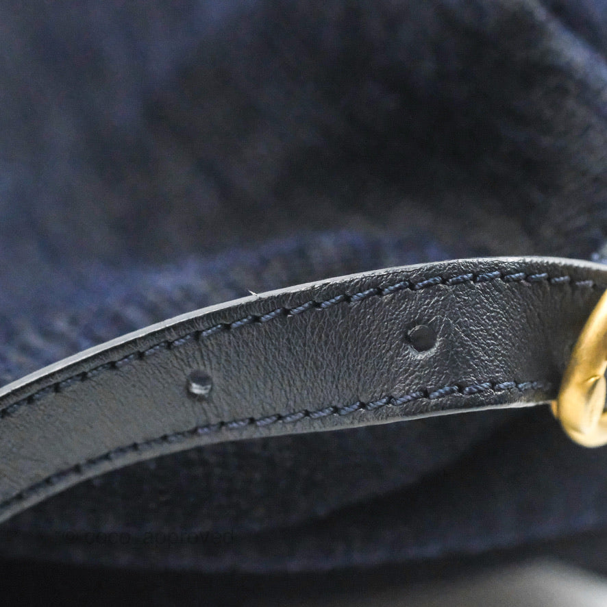 Chanel Parisian Stroll Backpack Wool Velvet Navy