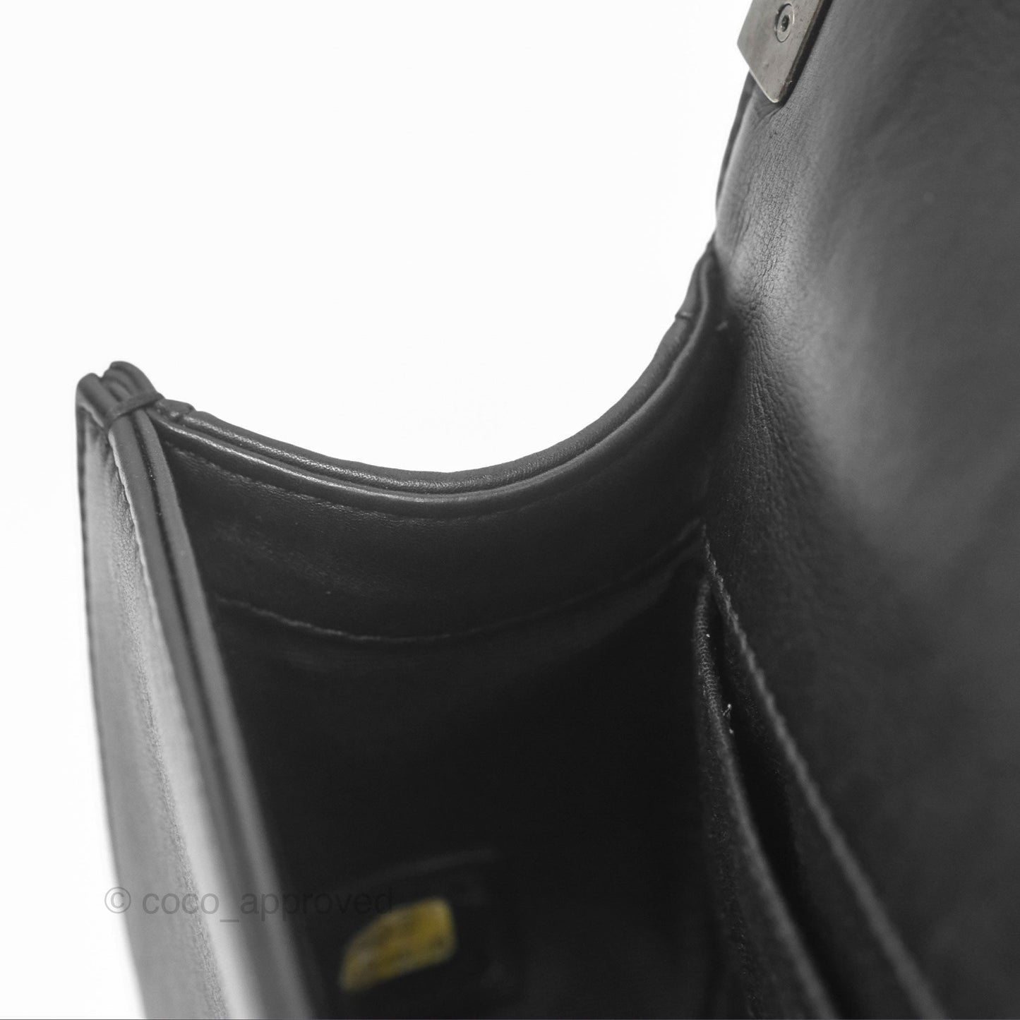 Chanel Small Boy Black Calfskin Ruthenium Hardware