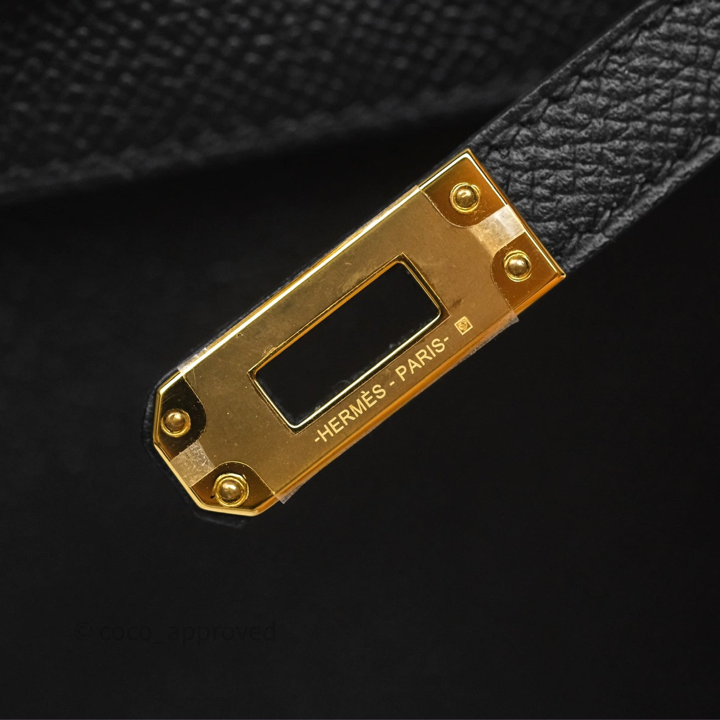 Hermès Sellier Kelly 25 Black Noir 89 Epsom Gold Hardware
