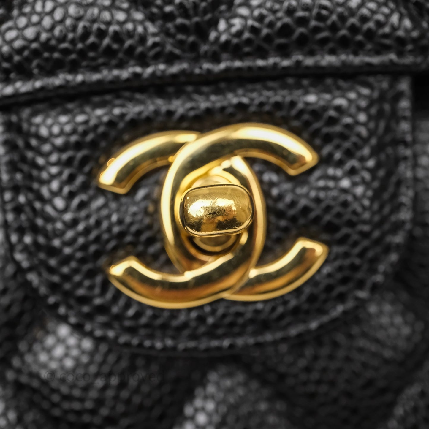Chanel Classic M/L Medium Flap Quilted Black Caviar Gold Hardware