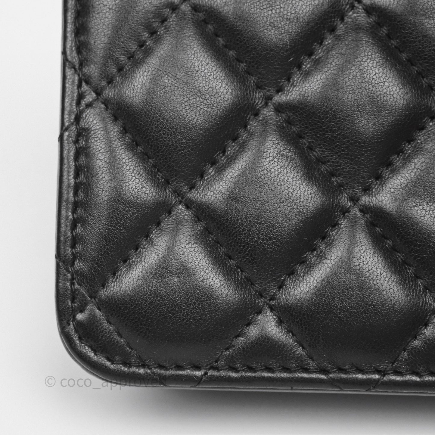 Chanel All Slide Adjustable Chain Phone Holder WOC Black Lambskin