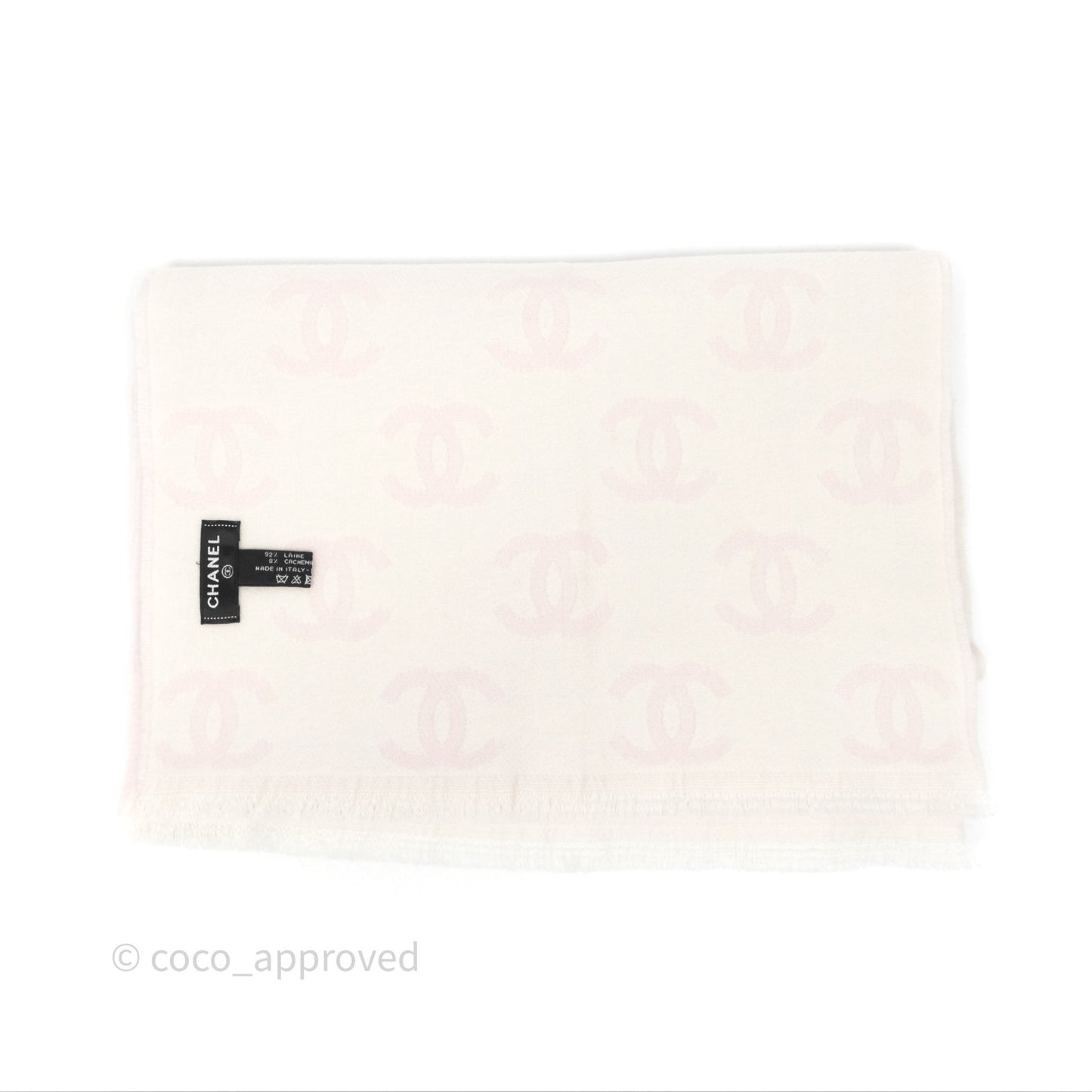 Chanel CC Logo Scarf Wool Pink
