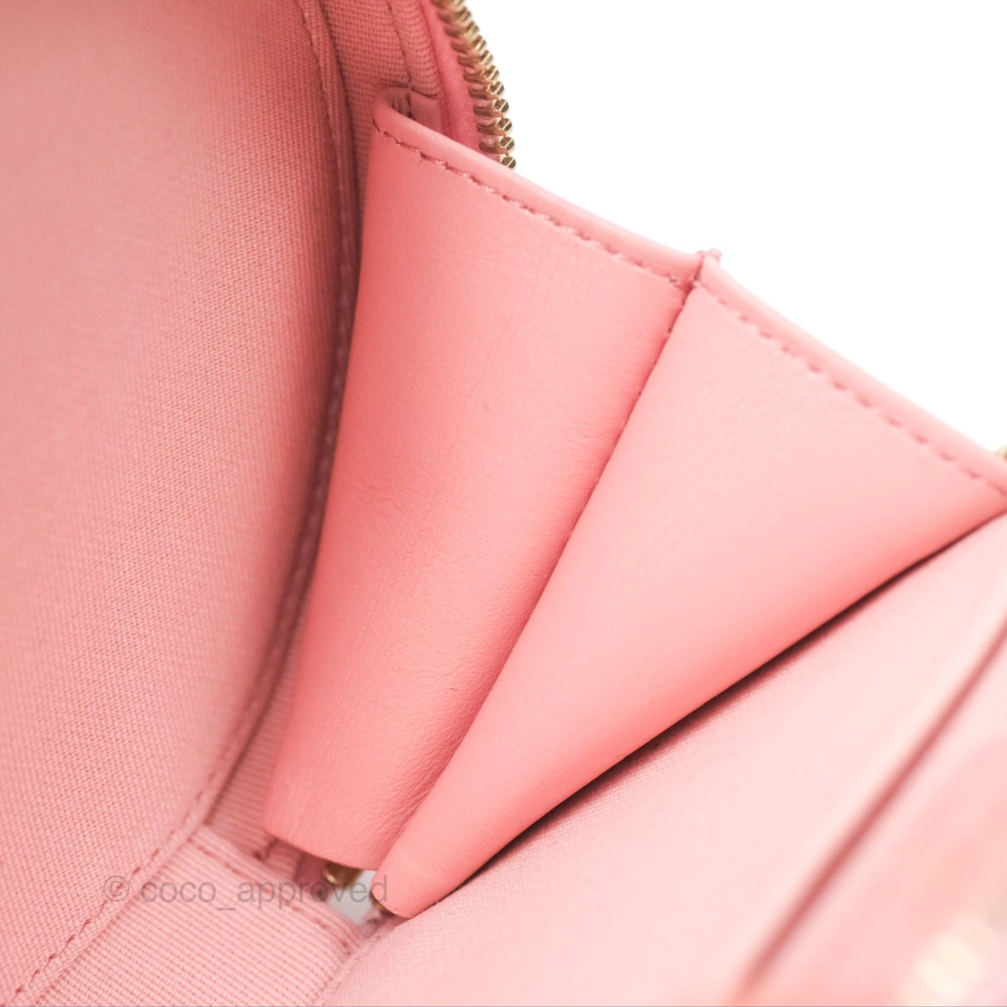 Chanel Mini Round Vanity Bag Handle With Care Pink Caviar 22C