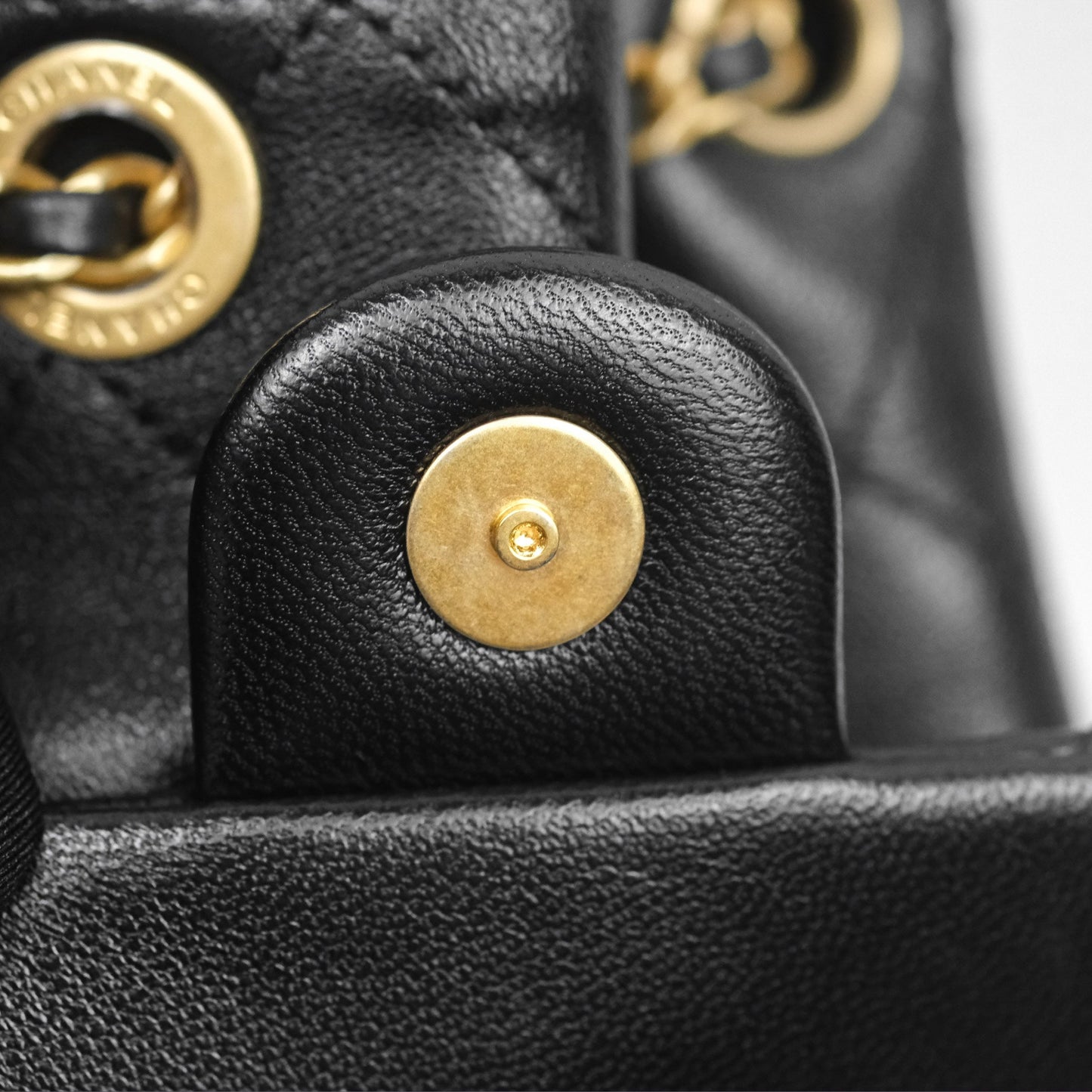 Chanel Double Pocket Black Lambskin Gold Hardware