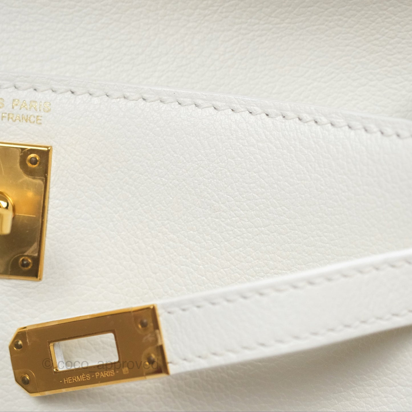 Hermès Kelly Danse II Bag White Evercolor Gold Hardware