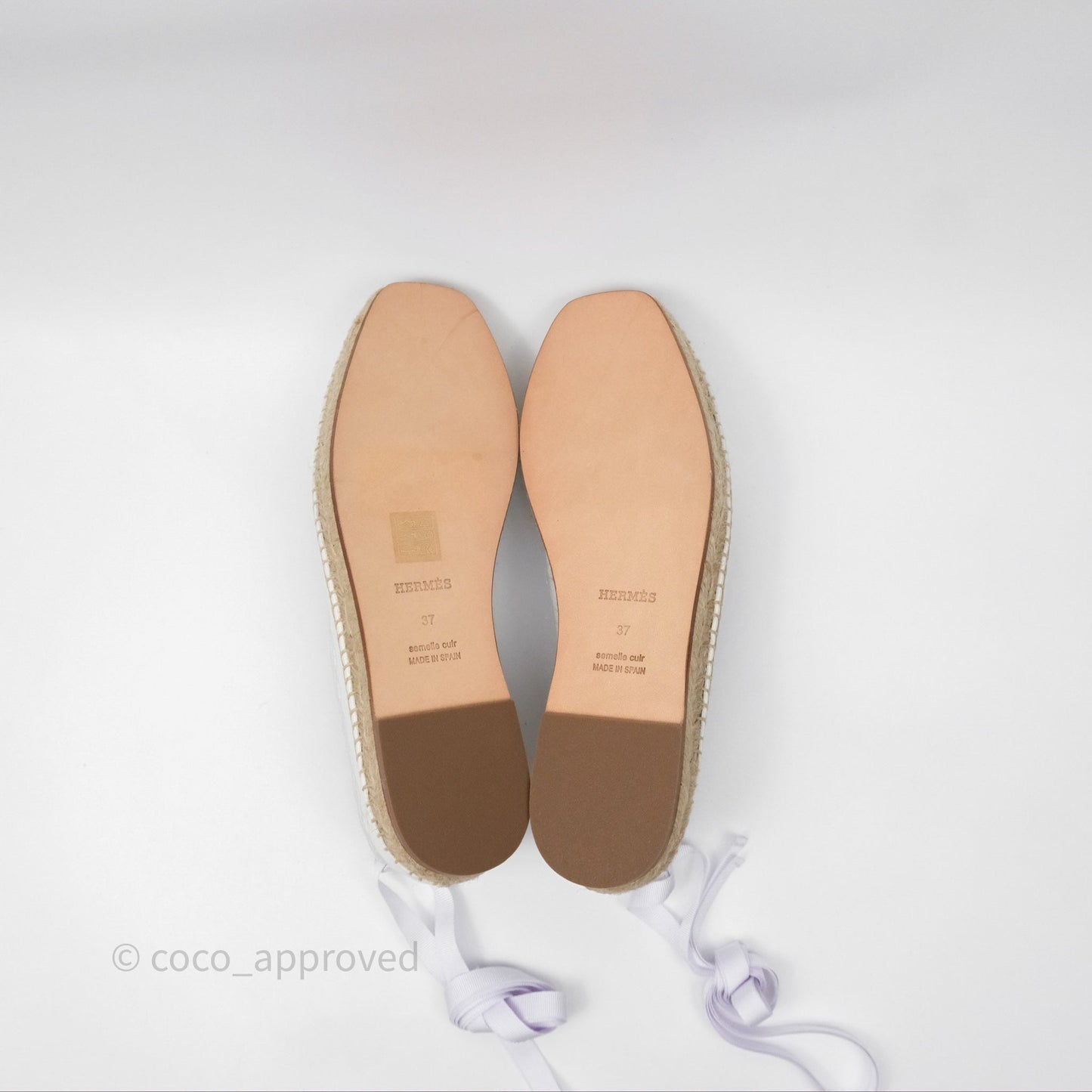 Hermès Guapa Espadrille Blanc Calfskin Size 37