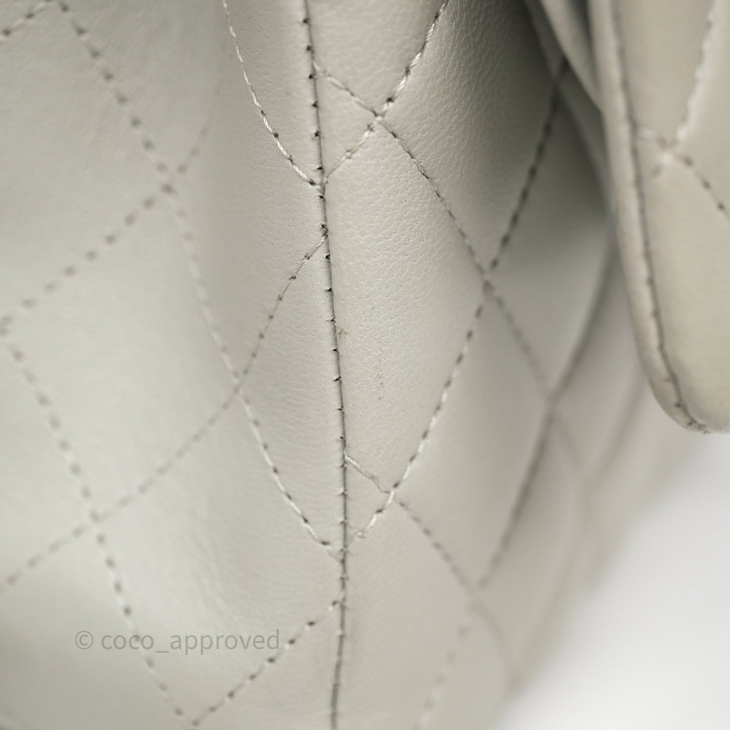 Chanel Small Classic Flap Quilted Grey Lambskin Gold Hardware