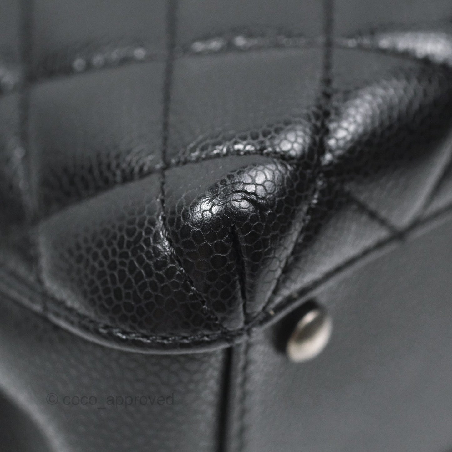 Chanel Quilted Small City Shopping Bag Black Caviar Ruthenium Hardware