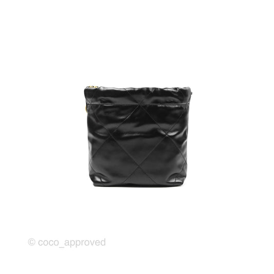 Chanel 22 Mini Bag Black Crumpled Calfskin