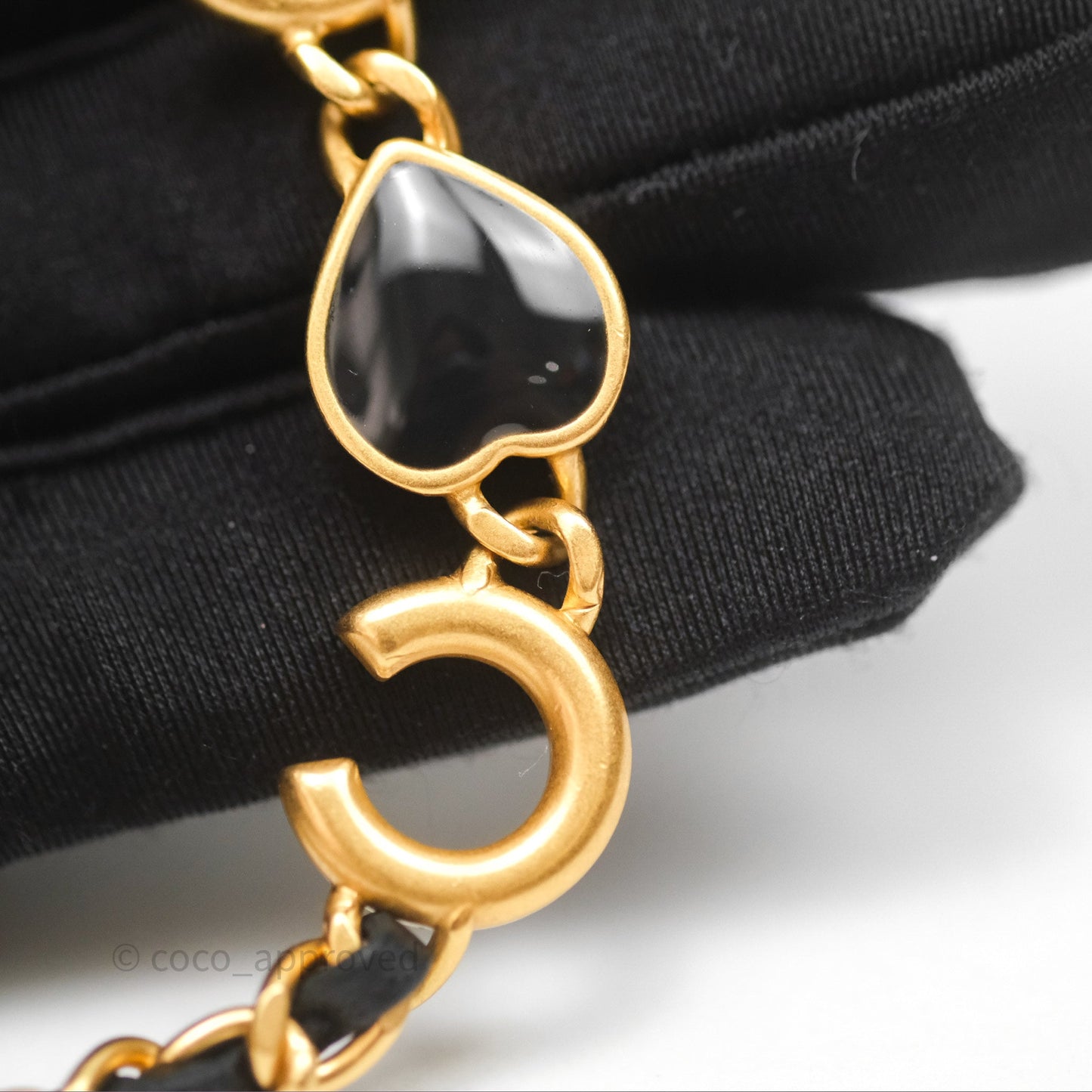 Chanel Vanity with COCO Heart Chain Black Lambskin Aged Gold Hardware