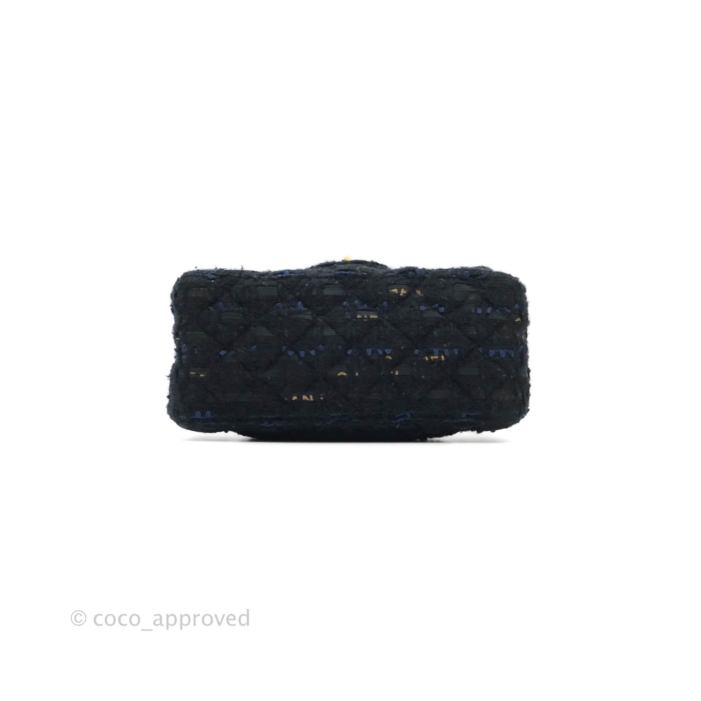 Chanel Mini Reissue 224 Tweed Black Aged Gold Hardware