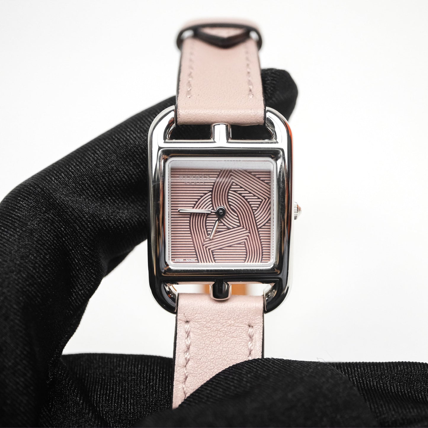 Hermès Cape Cod Steel Watch Glycine 4W Calfskin Strap