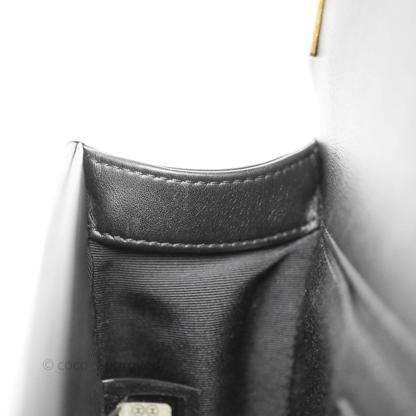 Chanel Small Boy Quilted Black Calfskin Aged Gold Hardware