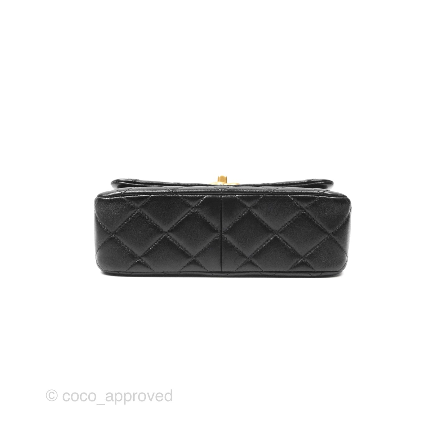 Chanel CC Chain Shoulder Bag Black Shiny Aged Calfskin