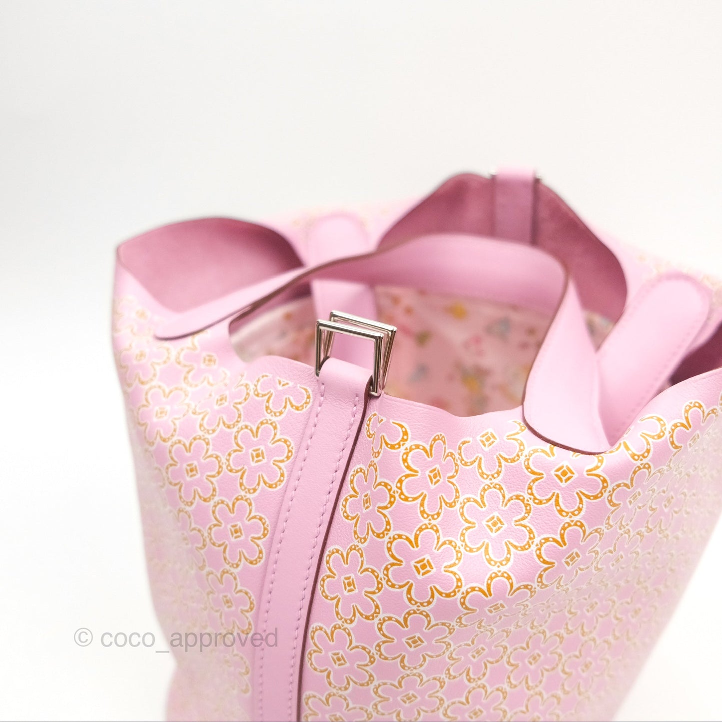 Hermès Picotin Lock 18 Lucky Daisy Mauve Sylvestre Swift Palladium Hardware