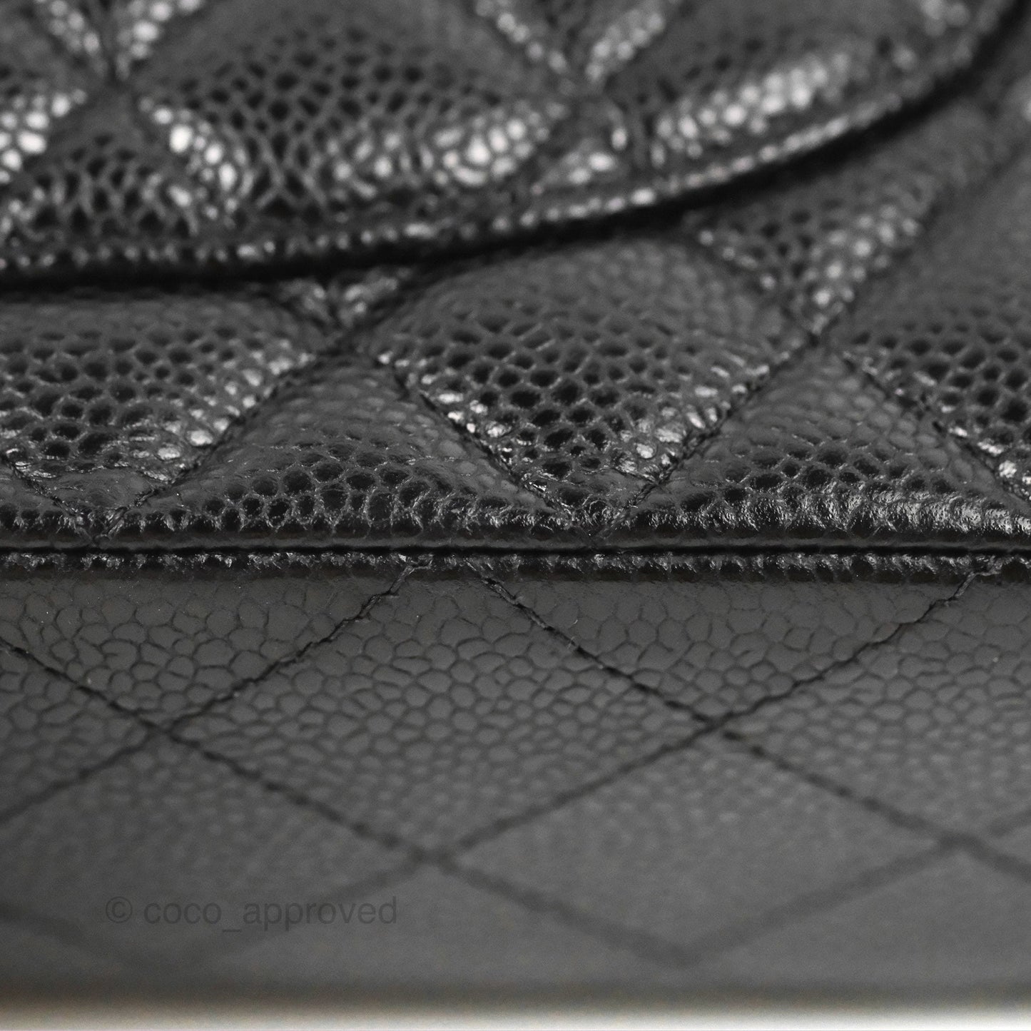 Chanel Classic M/L Medium Flap Quilted Black Caviar Silver Hardware