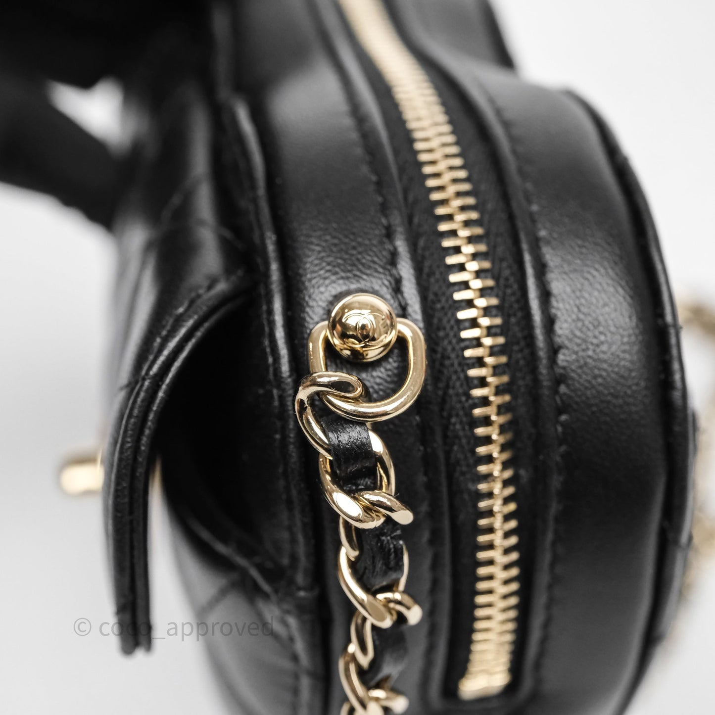 Chanel Small Heart Bag Black Lambskin Gold Hardware