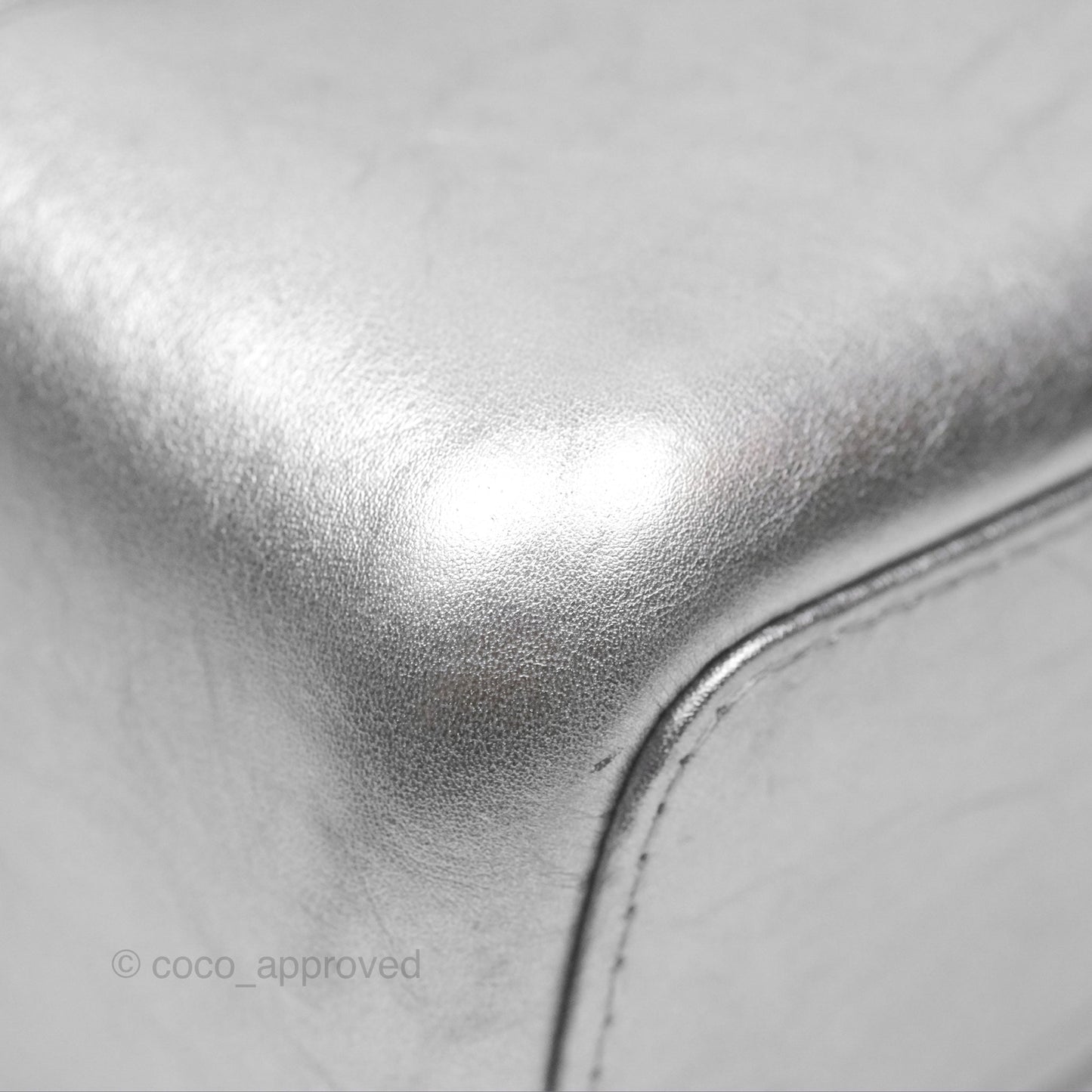 Chanel Large Gabrielle Hobo Metallic Silver Aged Calfskin Mixed Hardware