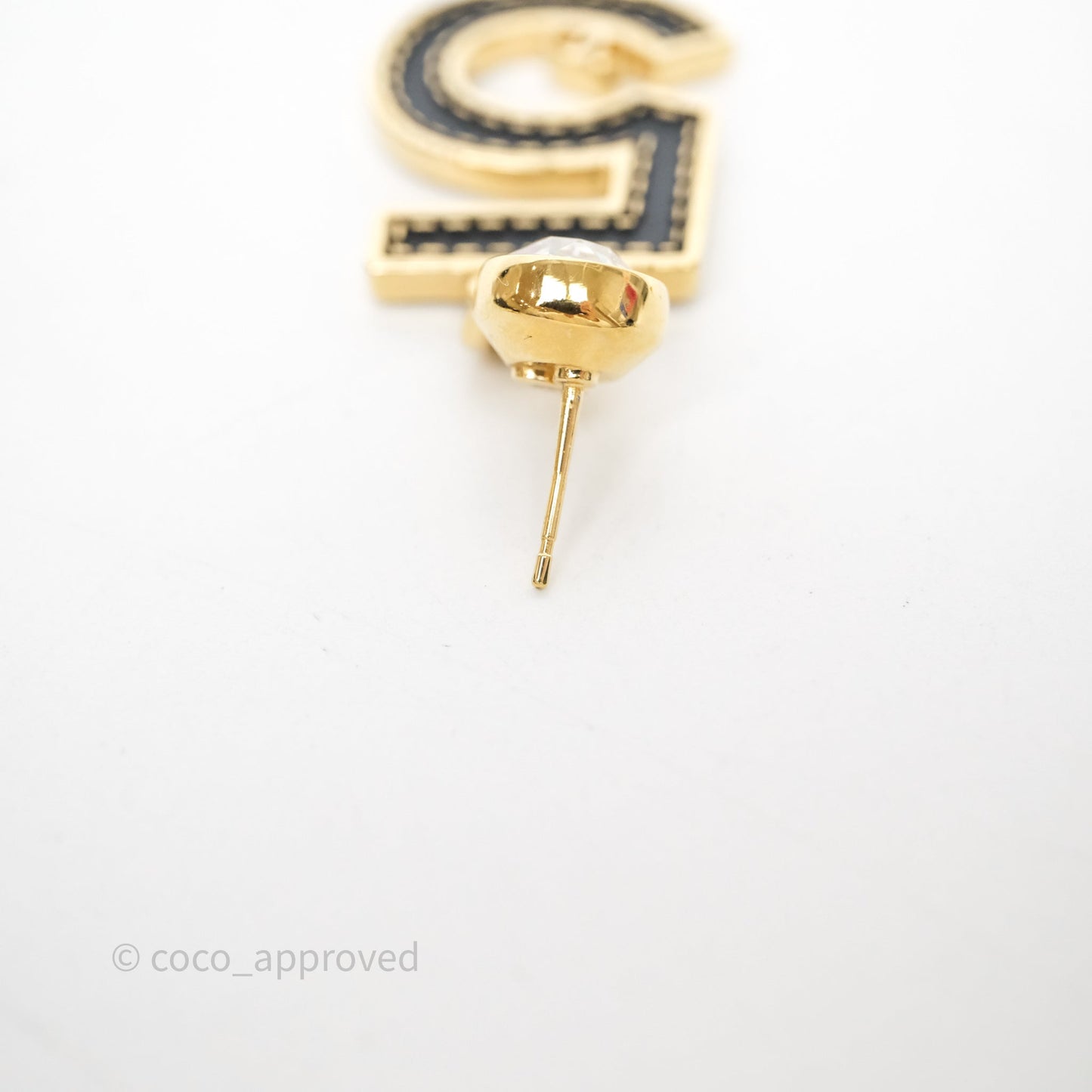 Chanel Crystal No.5 Drop Earrings Gold Tone 23S
