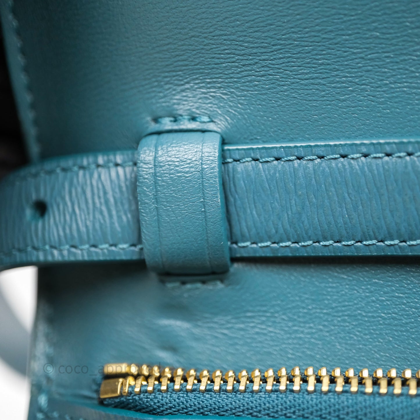 Celine Medium Classic Box Flap Blue Green Calfskin Gold Hardware