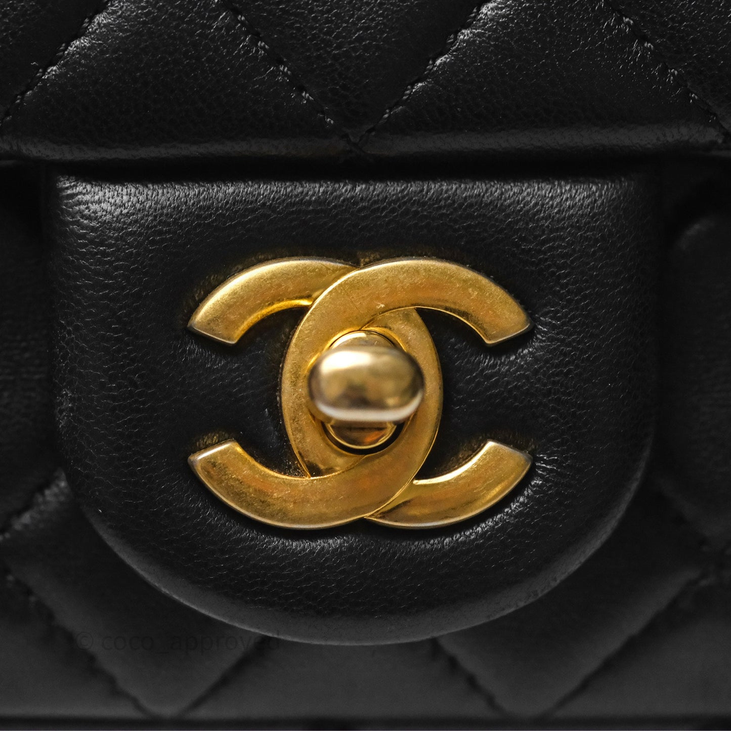 Chanel Mini Rectangular Pearl Crush Quilted Black Lambskin Aged Gold Hardware