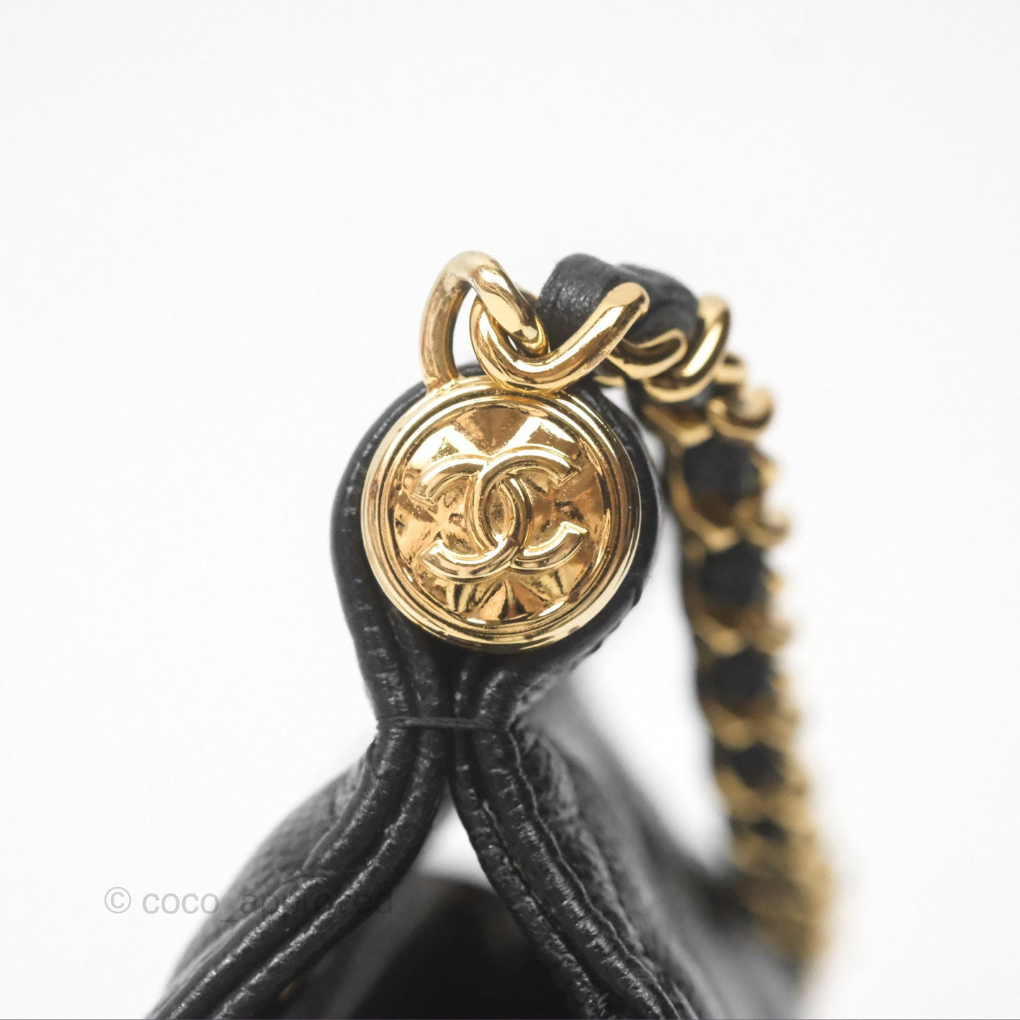 Chanel Clutch with Chain Black Caviar Gold Hardware 22K