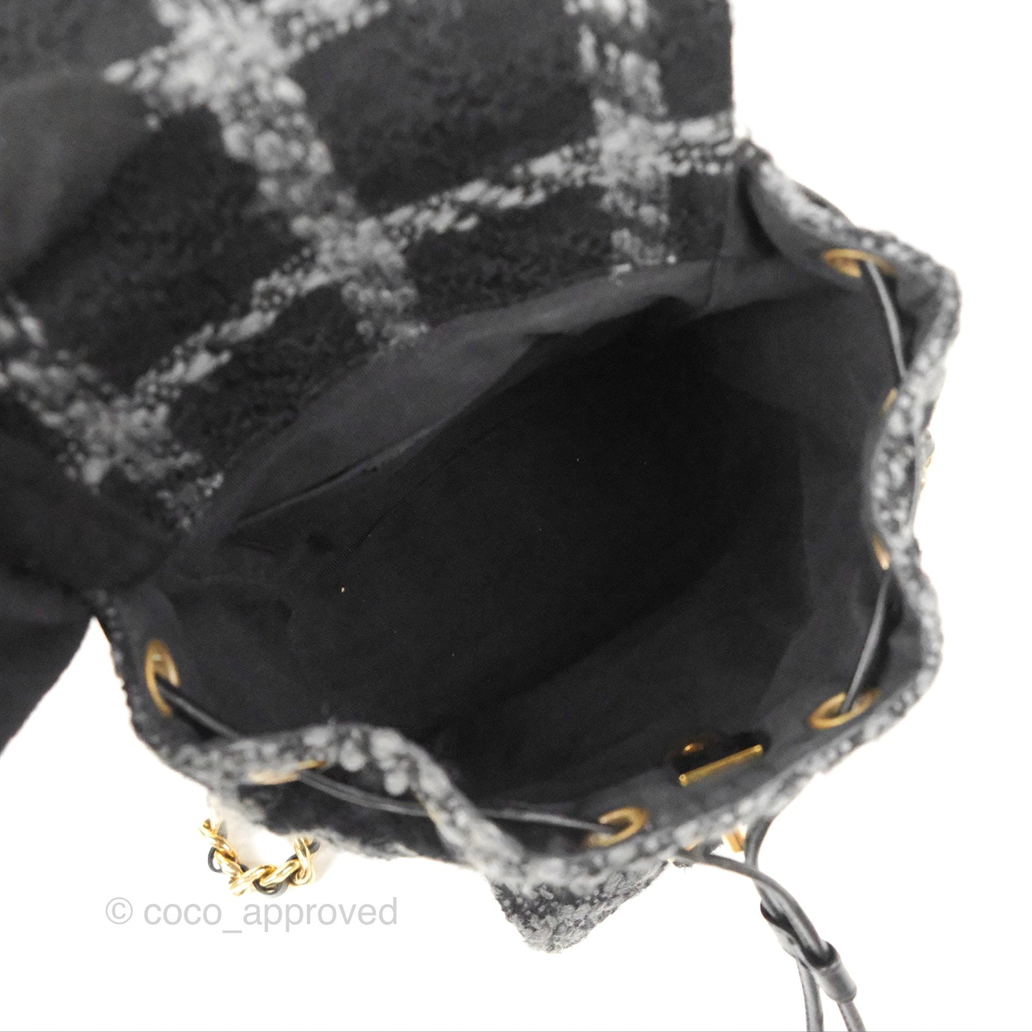 Chanel Duma Backpack Black Tweed Gold Hardware 22K