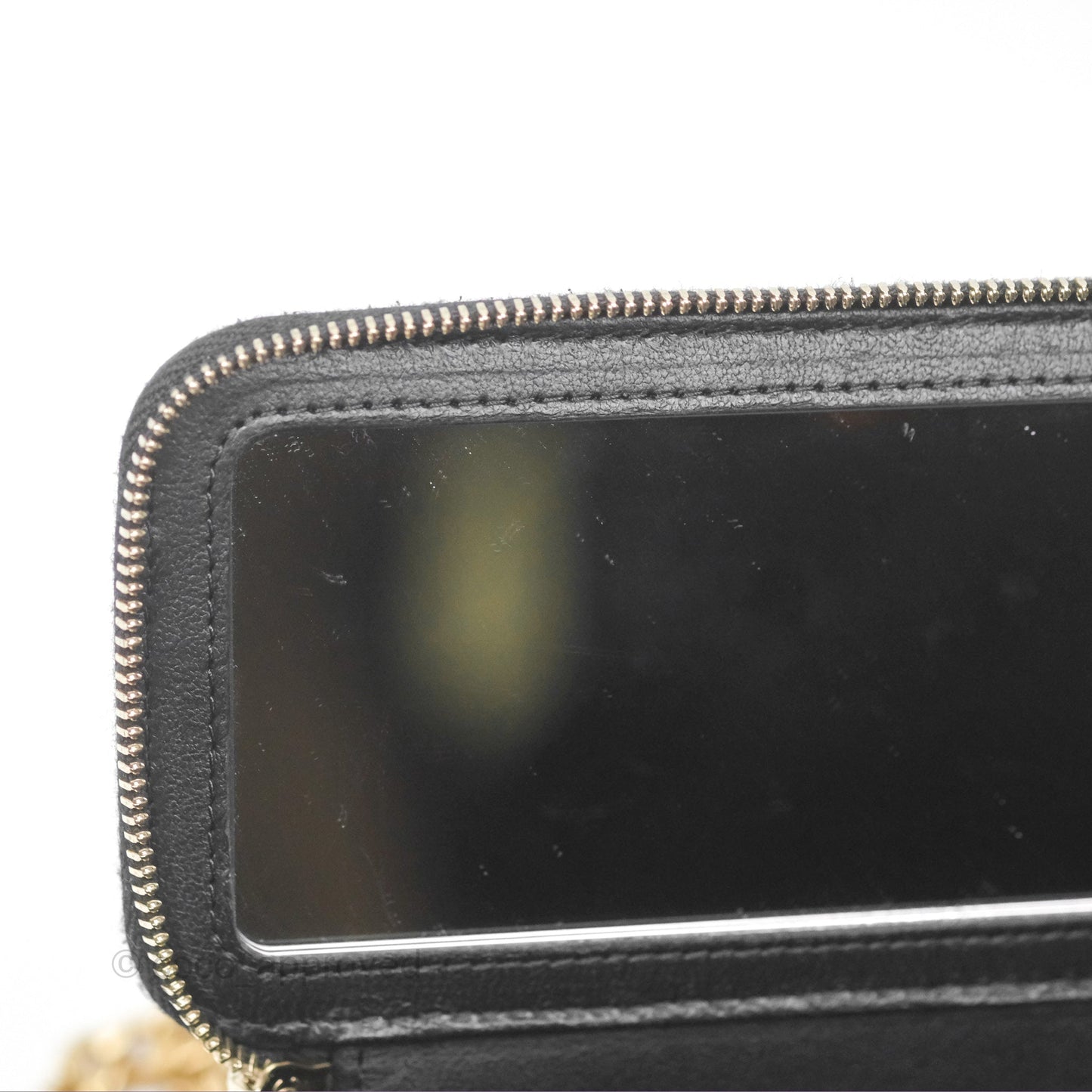 Chanel All Slide Vanity with Adjustable Chain Black Lambskin Aged Gold Hardware