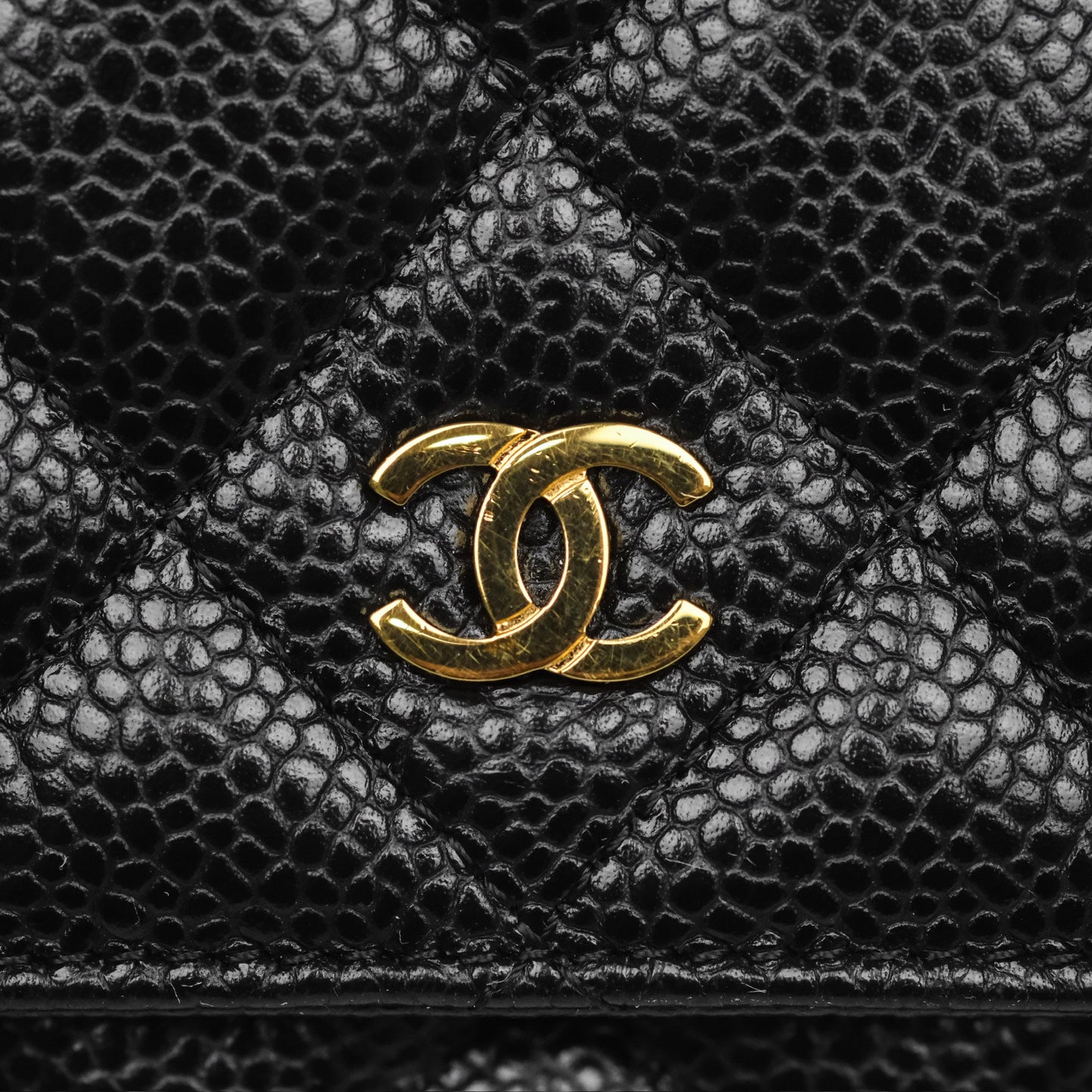 Chanel Classic Wallet On Chain WOC Quilted  Black Caviar Gold Hardware