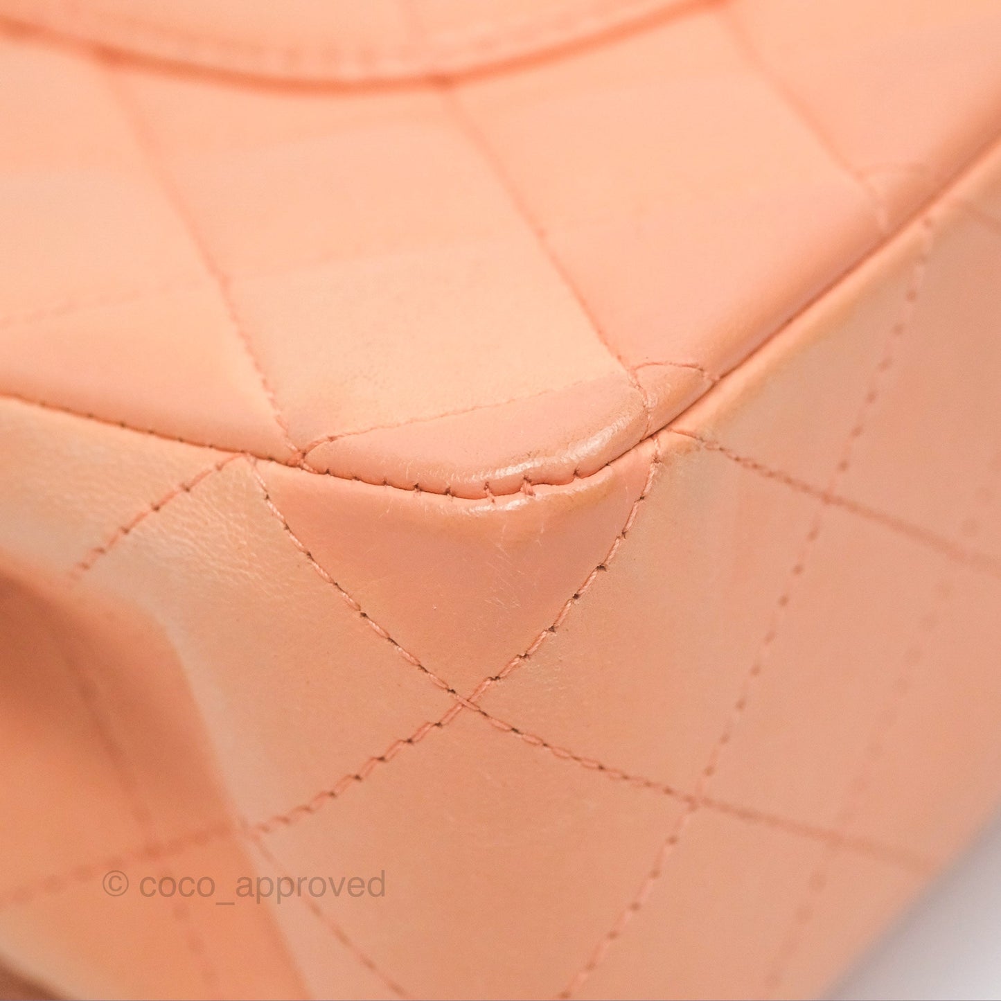 Chanel Classic M/L Medium Flap Quilted Peach Lambskin Gold Hardware