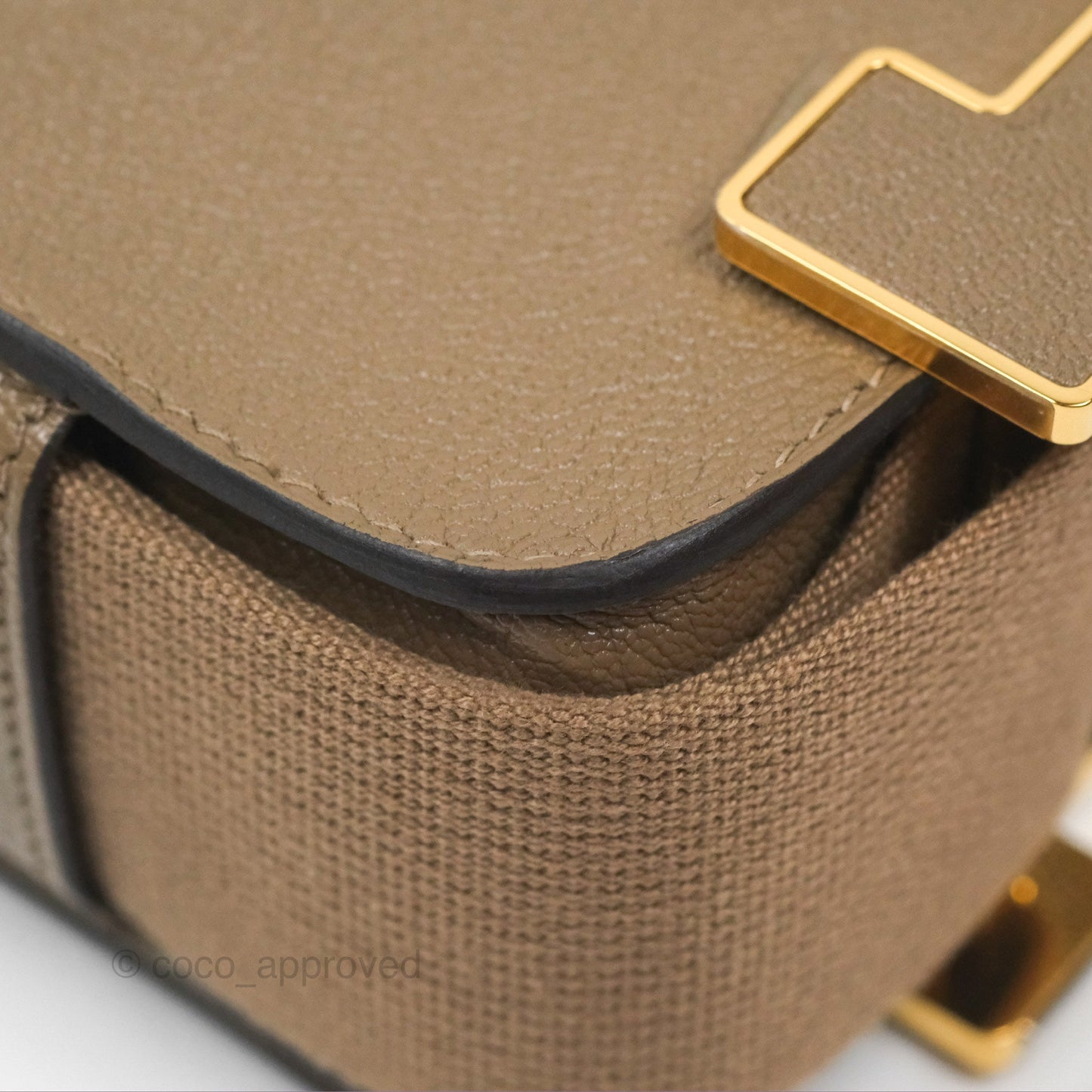Hermès Geta Bag Etoupe Chevre Mysore Gold Hardware